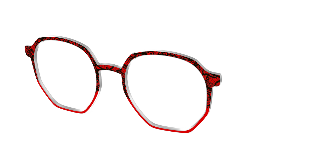 The Blood Red Lace Split - Angle Top Image - Pair Eyewear