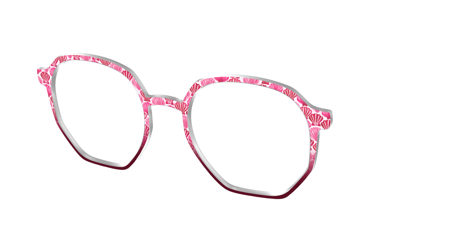 The Cerise Shell Scallop - Angle Top Image - Pair Eyewear