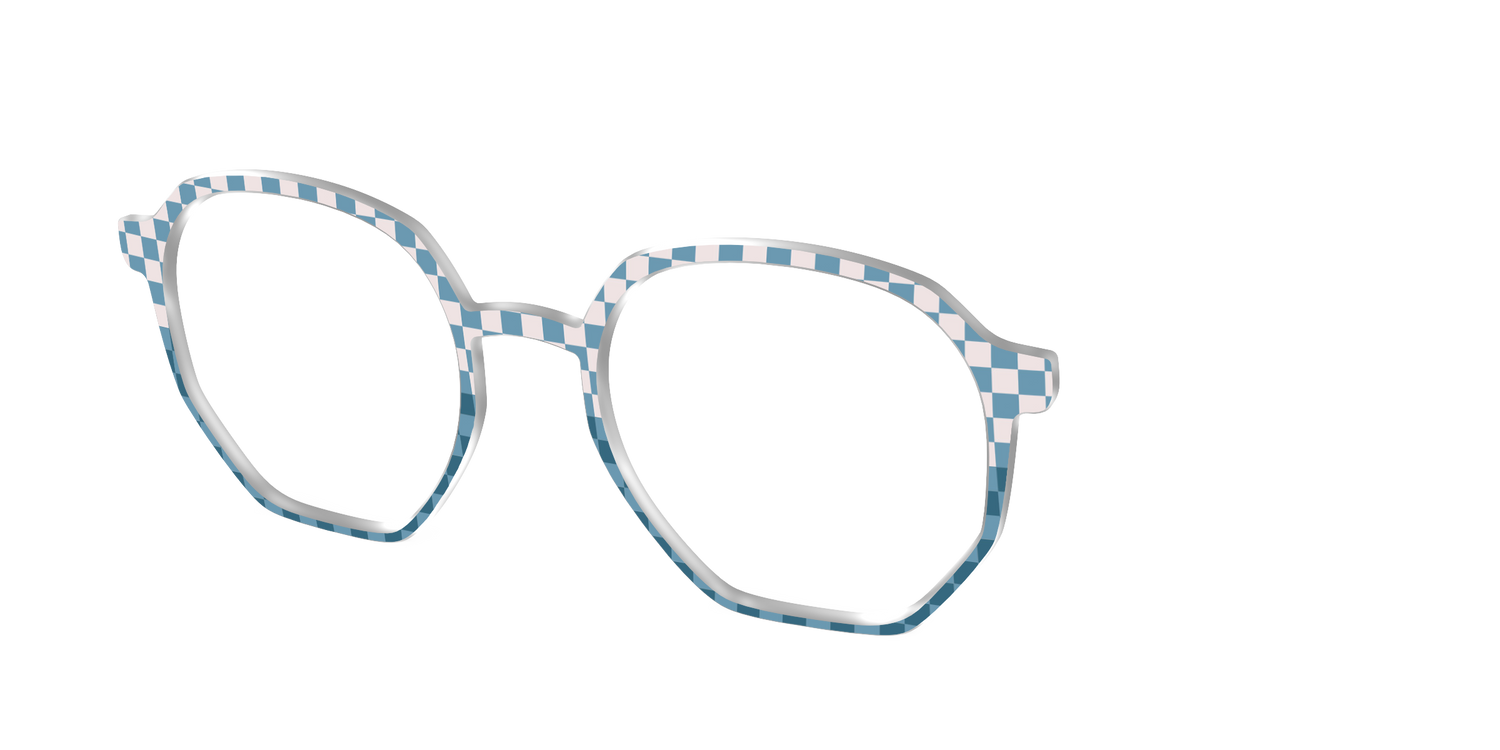 The Cerulean Check Split - Angle Top Image - Pair Eyewear