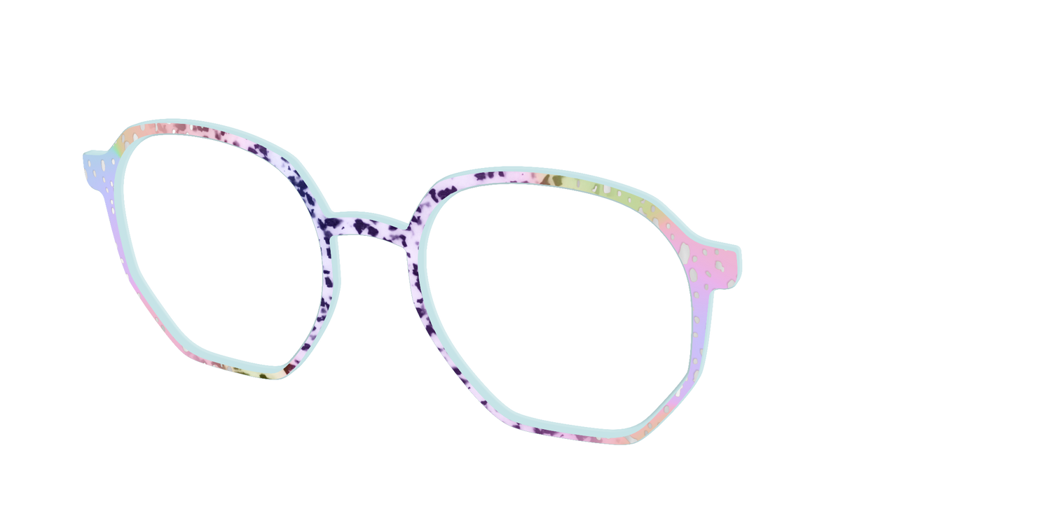 The Fairy Spots with Silver Foil - Angle Top Image - Pair Eyewear