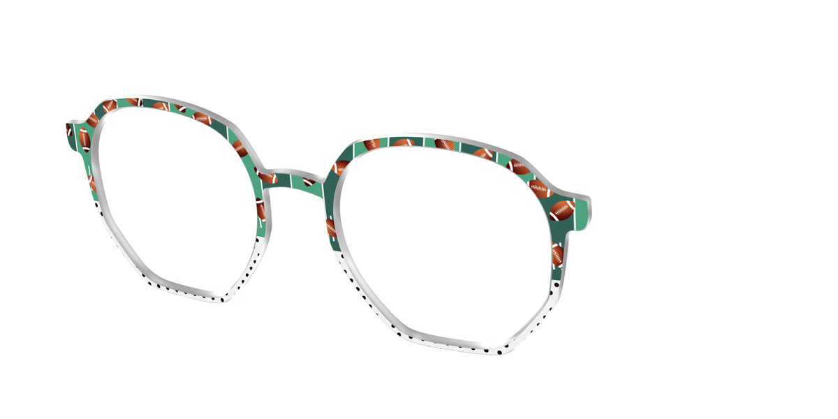 The Fifty Yard Line Polka Dot Split - Angle Top Image - Pair Eyewear
