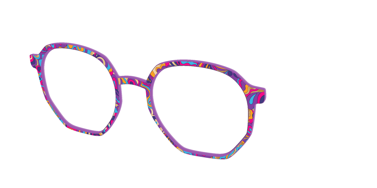 The Flower Power Paisley with Gold Foil - Angle Top Image - Pair Eyewear