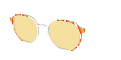 The Groovy Stripes with Citrine Yellow Lens - Angle Top Thumbnail - Pair Eyewear