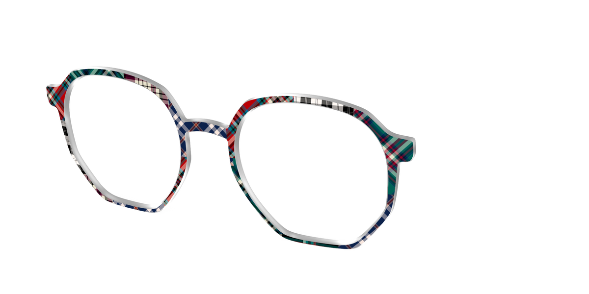 The Grunge Plaid Print Mix - Angle Top Image - Pair Eyewear