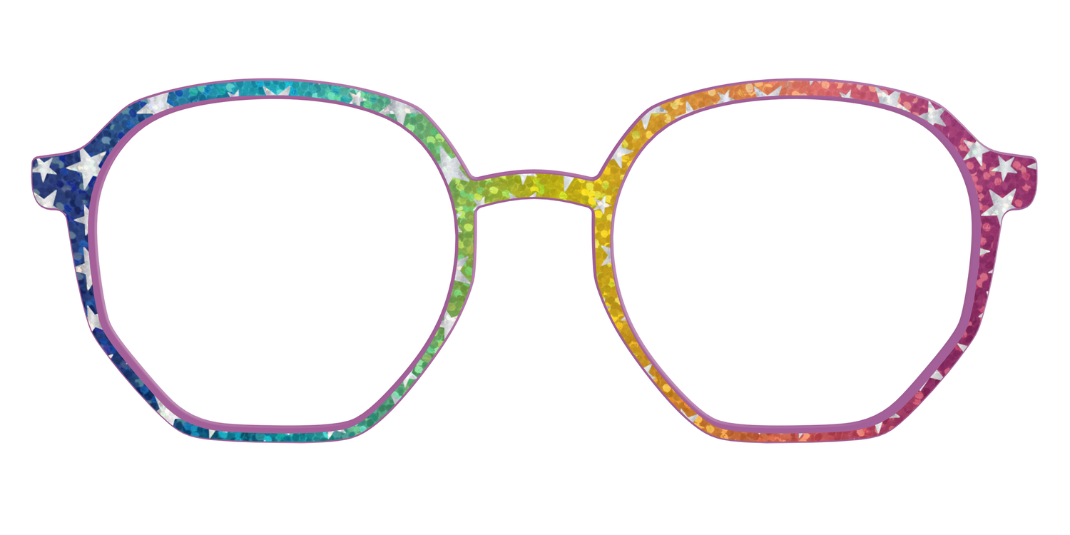 The Iridescent Rainbow Stars - Front Top Image - Pair Eyewear