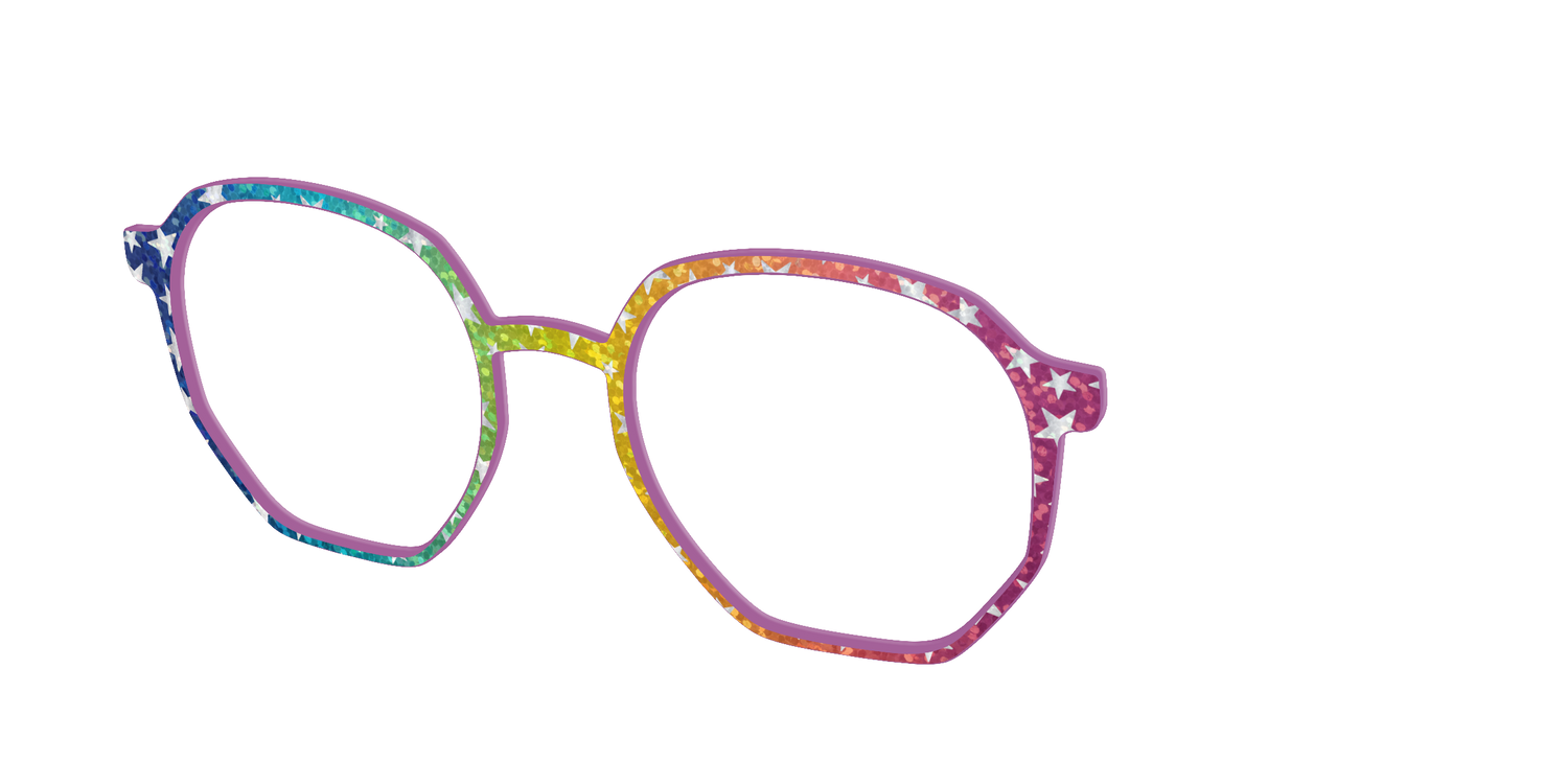 The Iridescent Rainbow Stars - Angle Top Image - Pair Eyewear