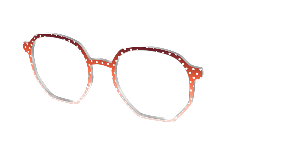 The Maroon to Blush Gradient Polka Dot - Angle Top Image - Pair Eyewear