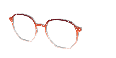 The Maroon to Blush Gradient Polka Dot - Angle Top Thumbnail - Pair Eyewear