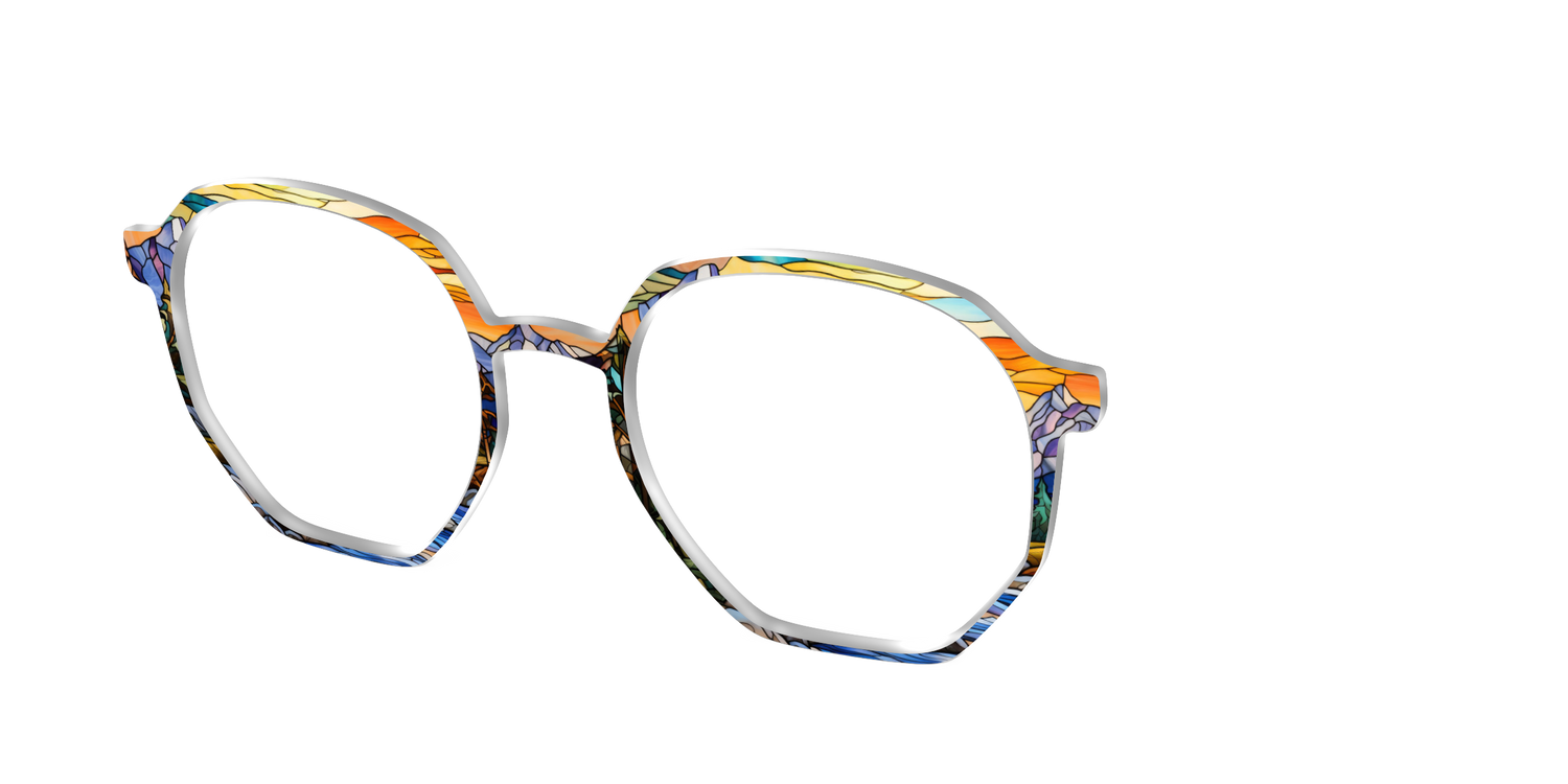 The Mountainscape Stained Glass - Angle Top Image - Pair Eyewear
