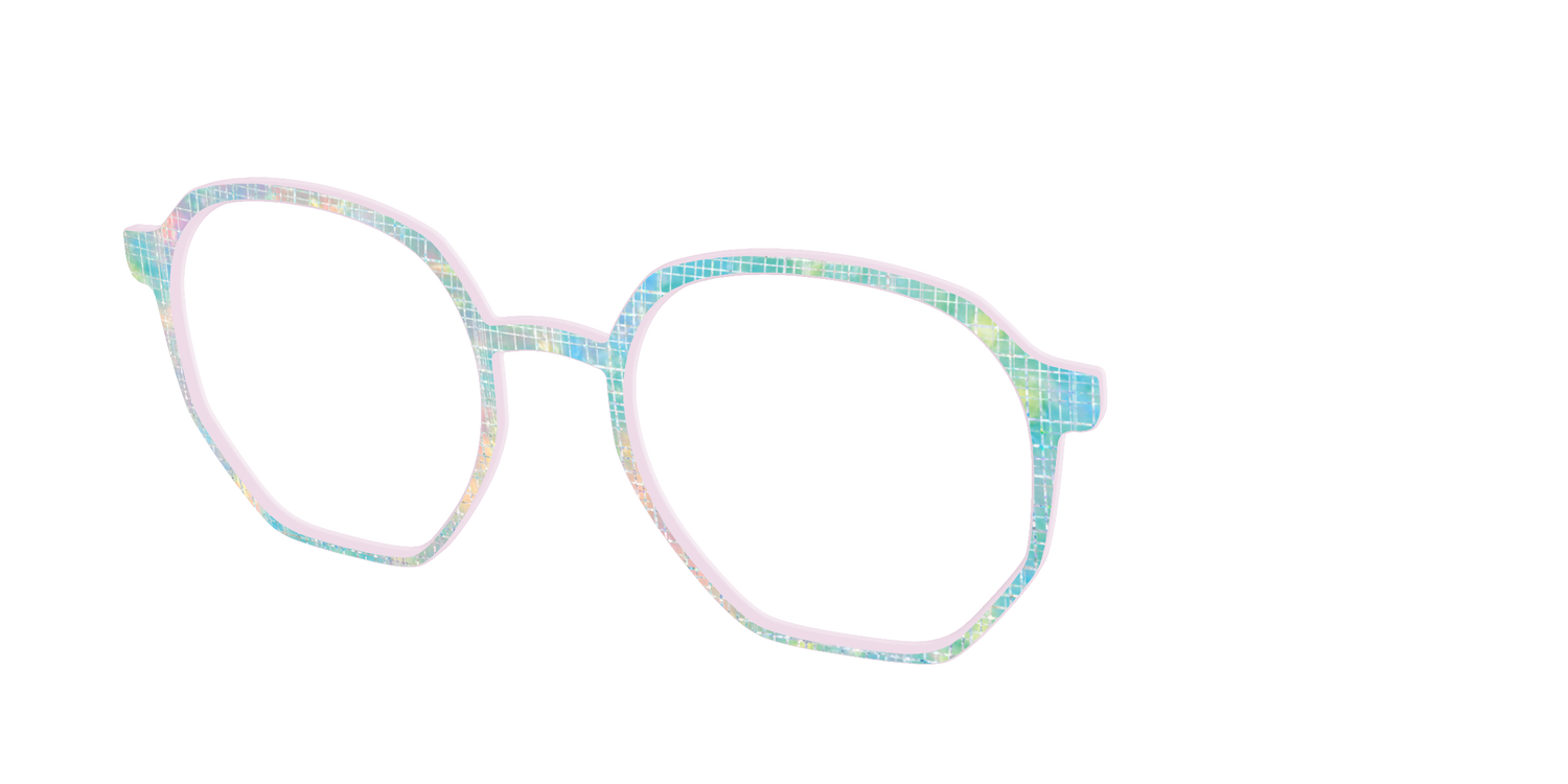 The Pastel Gradient with Holographic Hatching - Angle Top Image - Pair Eyewear
