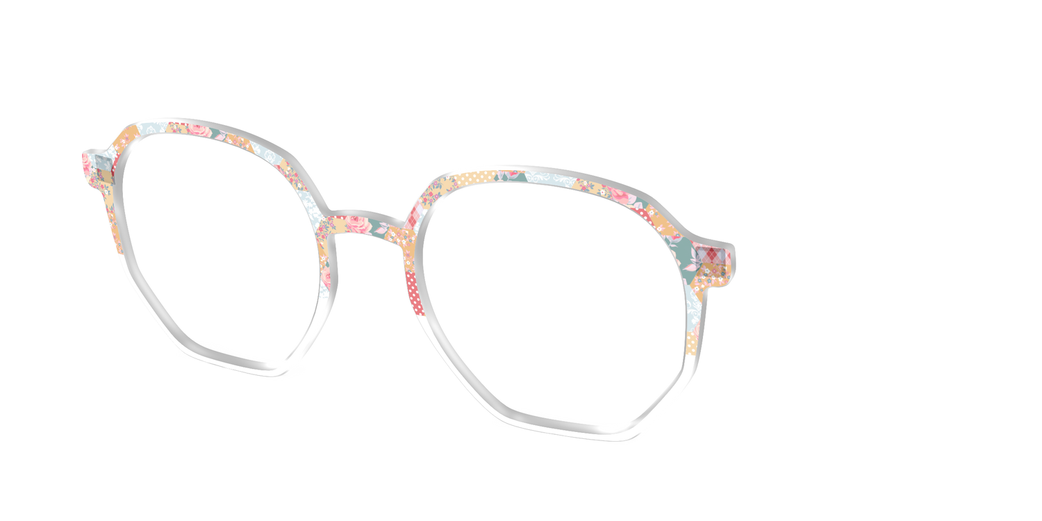 The Patchwork Hexagon Crystal Split - Angle Top Image - Pair Eyewear