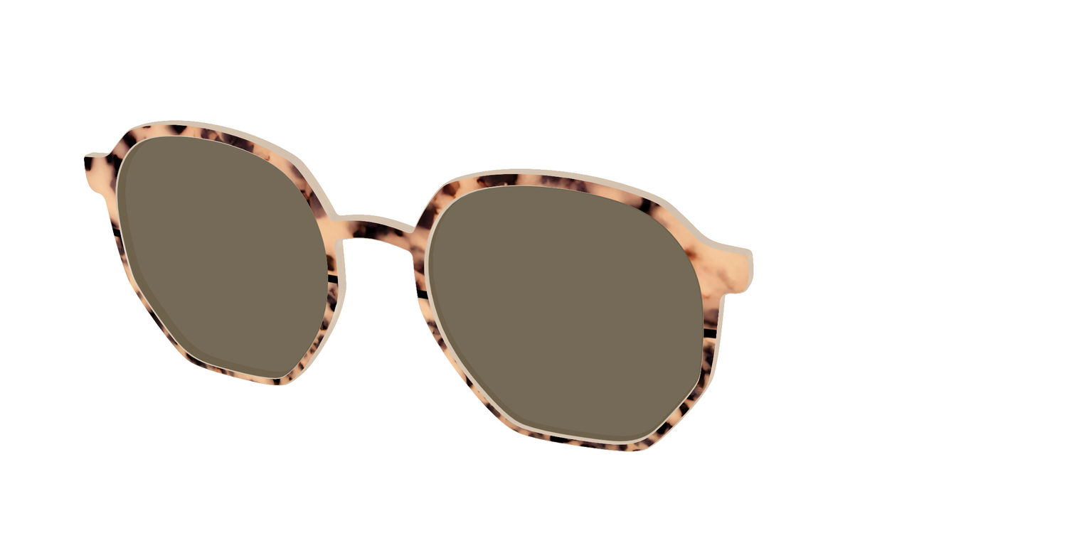 The Polarized Bisque Tortoise Split Sun Top - Angle Top Image - Pair Eyewear