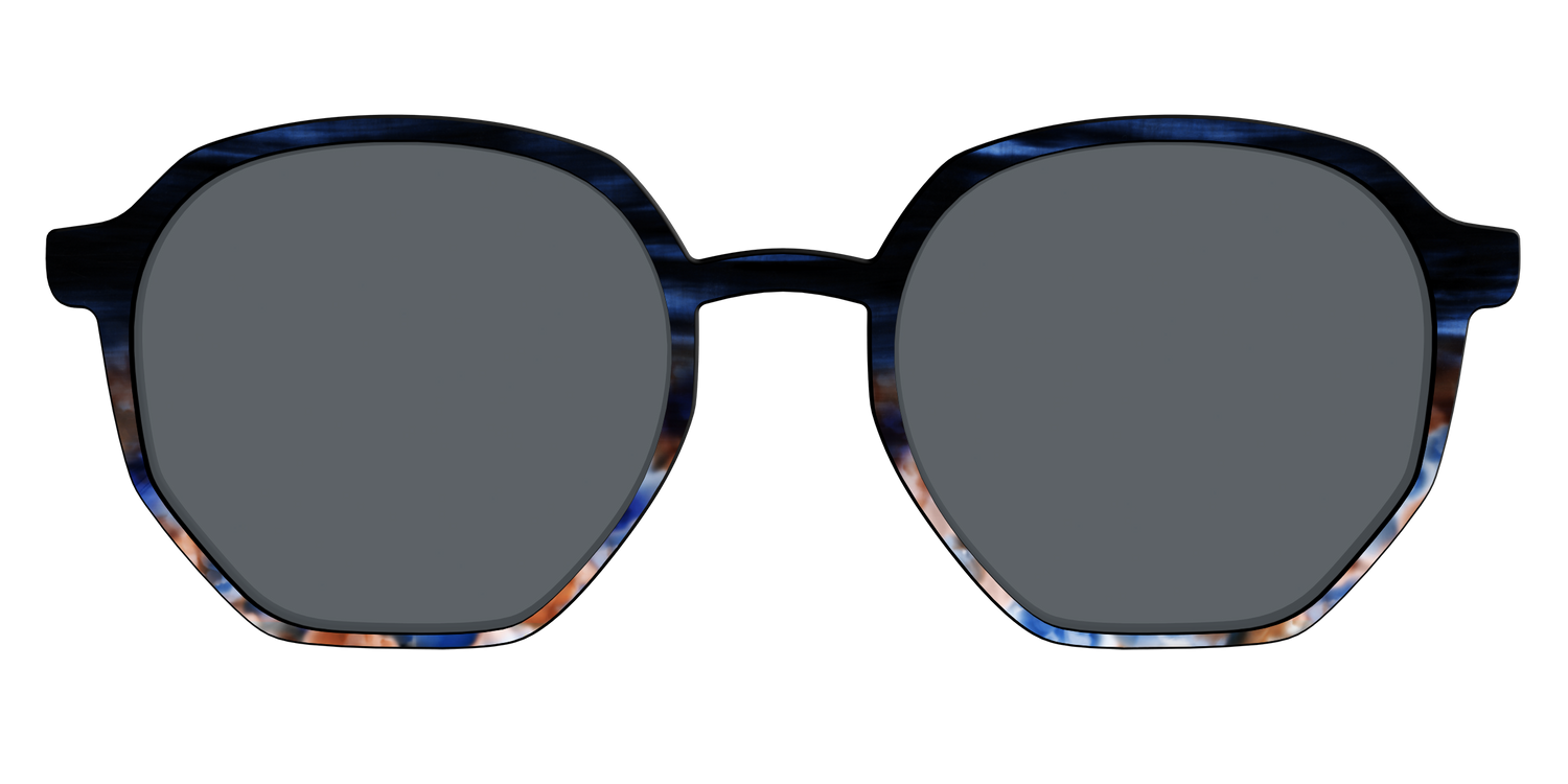 The Polarized Blue Horn Tortoise Sun Top - Front Top Image - Pair Eyewear