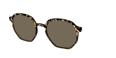 The Polarized Caramel Tortoise Horn Split Sun Top - Angle Top Thumbnail - Pair Eyewear
