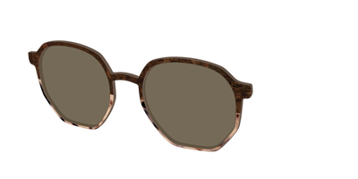 The Polarized Dark Oak Tortoise Split Sun Top - Angle Top Thumbnail - Pair Eyewear