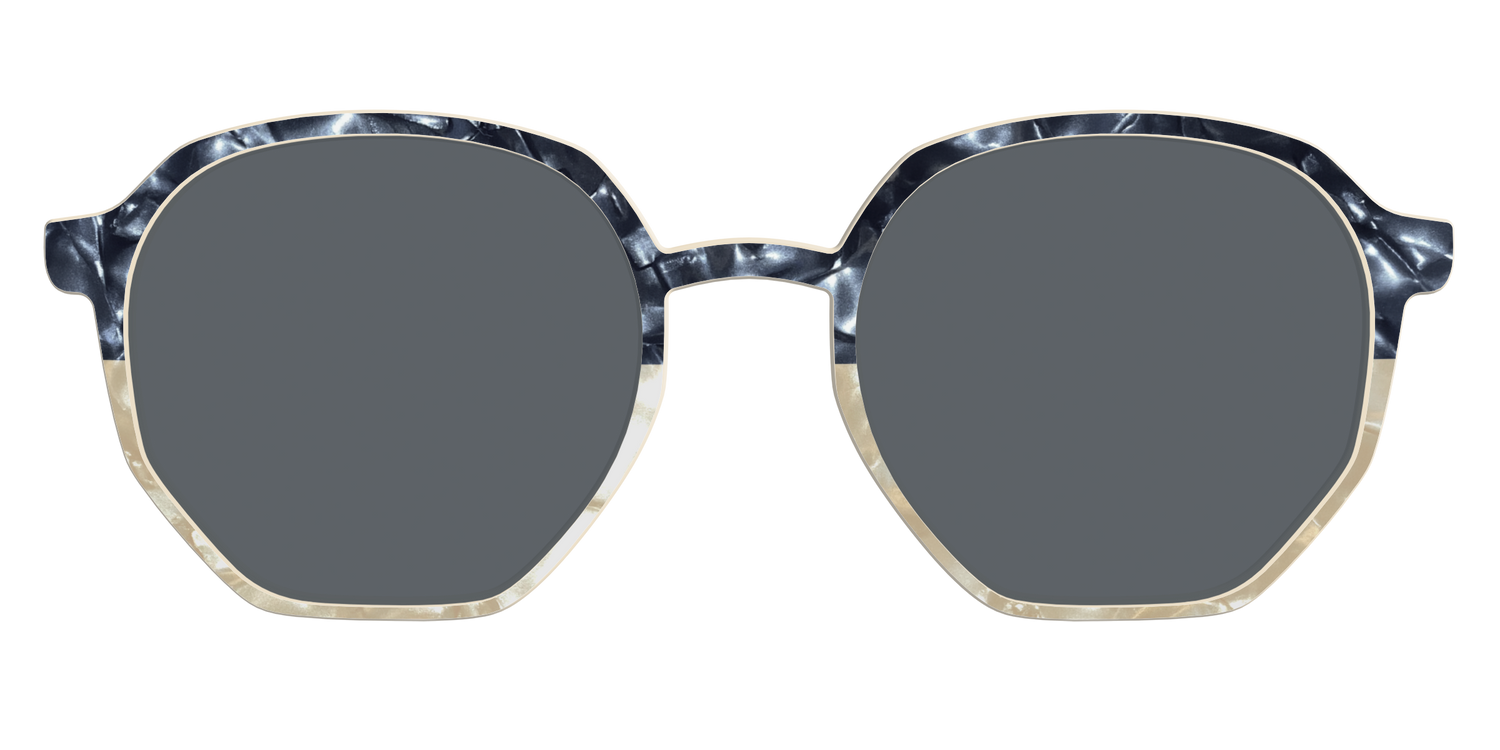 The Polarized Navy to Taupe Pearl Split Sun Top - Front Top Image - Pair Eyewear
