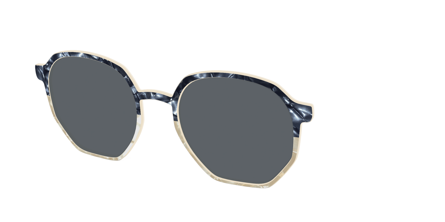 The Polarized Navy to Taupe Pearl Split Sun Top - Angle Top Image - Pair Eyewear