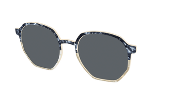 The Polarized Navy to Taupe Pearl Split Sun Top - Angle Top Thumbnail - Pair Eyewear