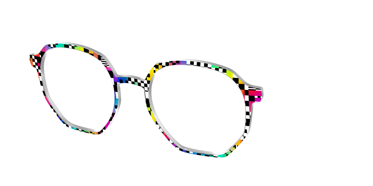 The Prismatic Check - Angle Top Image - Pair Eyewear