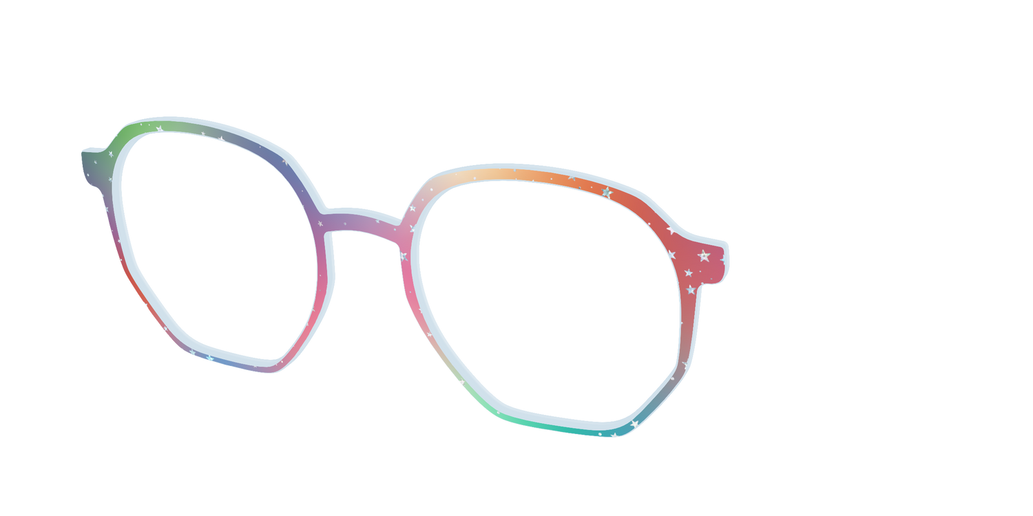 The Rainbow Holographic Celestial - Angle Top Image - Pair Eyewear