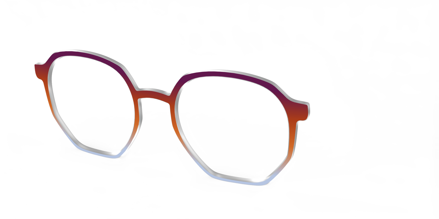 The Raspberry to Periwinkle Gradient - Angle Top Image - Pair Eyewear