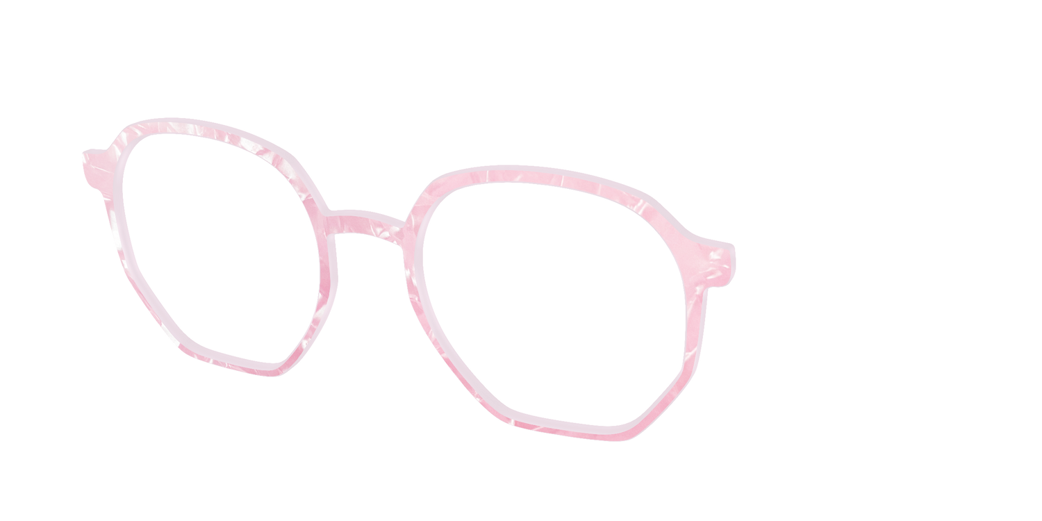 The Rose Quartz Pearl Marble - Angle Top Image - Pair Eyewear