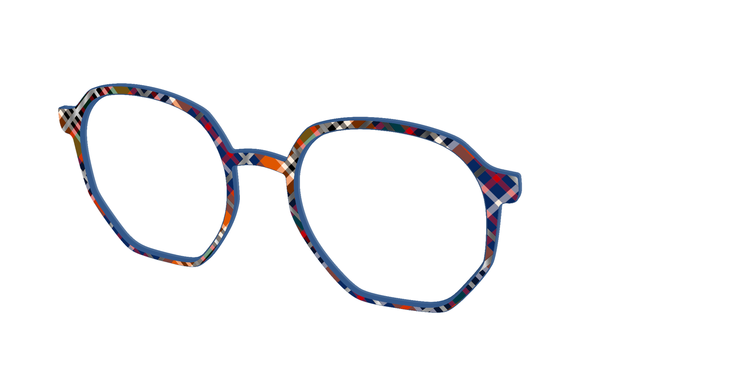 The Scholastic Plaid with Foil - Angle Top Image - Pair Eyewear
