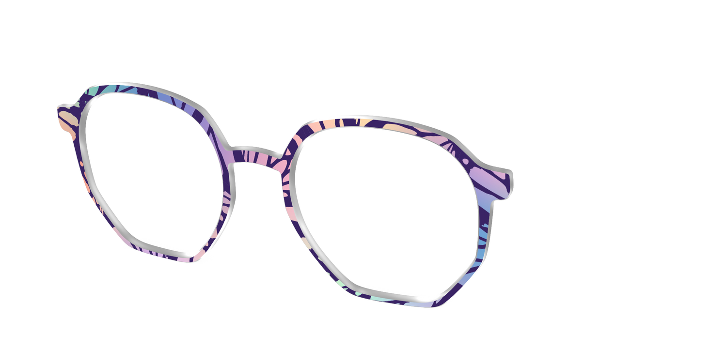 The Sorbet Wings Mosaic - Angle Top Image - Pair Eyewear
