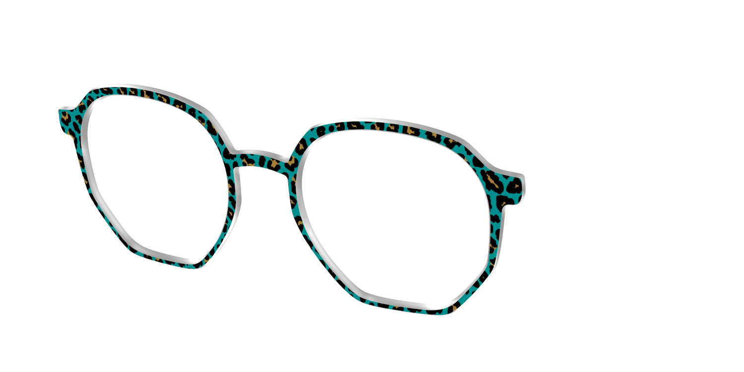The Teal Leopard - Angle Top Image - Pair Eyewear
