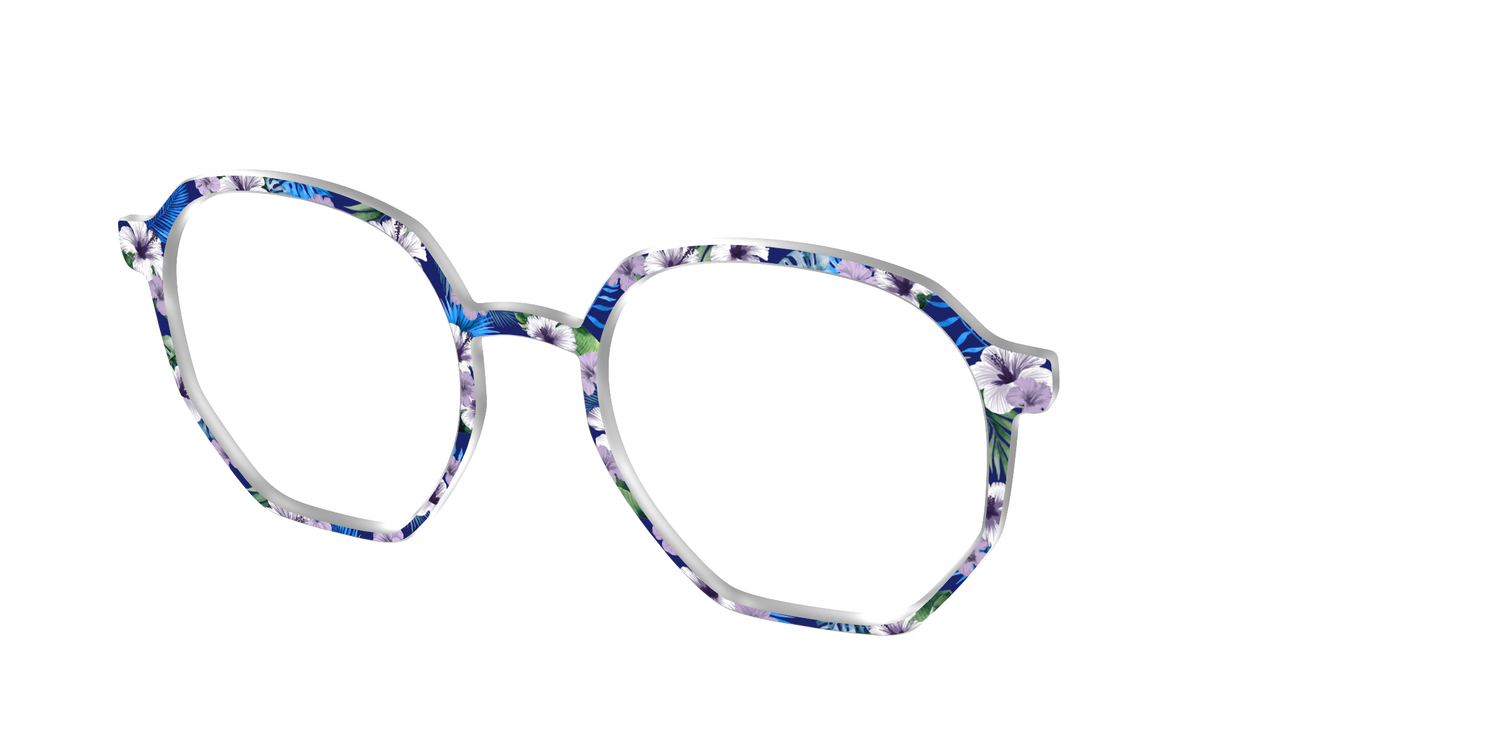The Tropical Blue Blossoms - Angle Top Image - Pair Eyewear