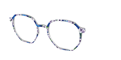 The Tropical Blue Blossoms - Angle Top Thumbnail - Pair Eyewear