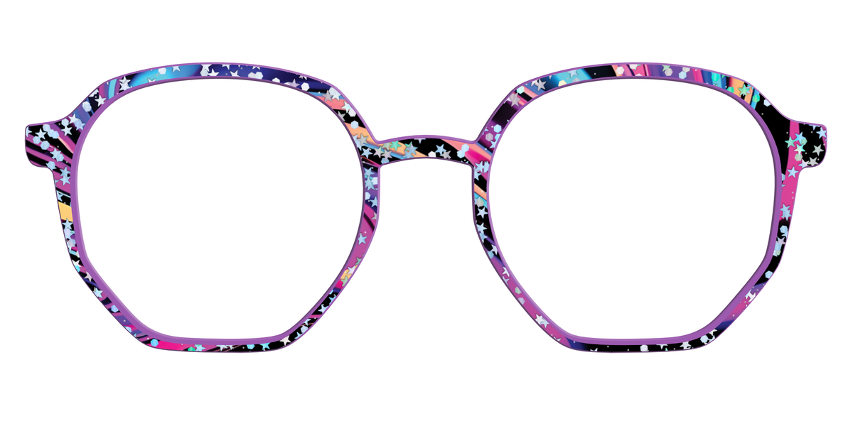 The Vaporwave Marble with Star Glitter - Front Top Image - Pair Eyewear
