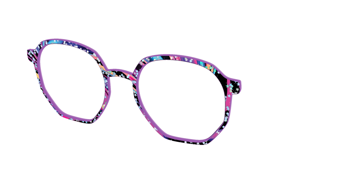 The Vaporwave Marble with Star Glitter - Angle Top Image - Pair Eyewear