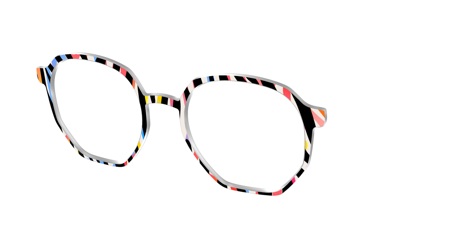The Vivid Zebra Stripes - Angle Top Image - Pair Eyewear
