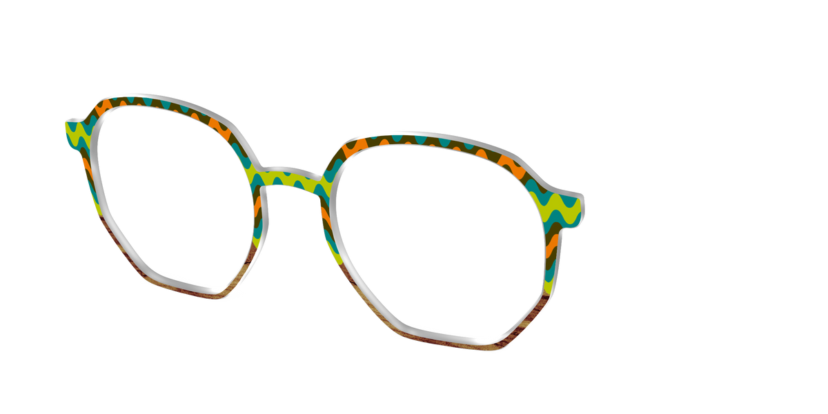 The Woodgrain Waves - Angle Top Image - Pair Eyewear