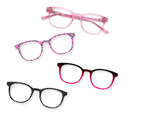 The Reese - Pink Glitter Clear - Pair Eyewear