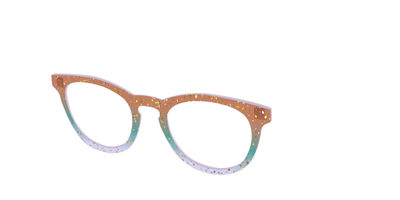 The Autumnal Gradient Crystal with Gold Flakes - Angle Top Thumbnail - Pair Eyewear