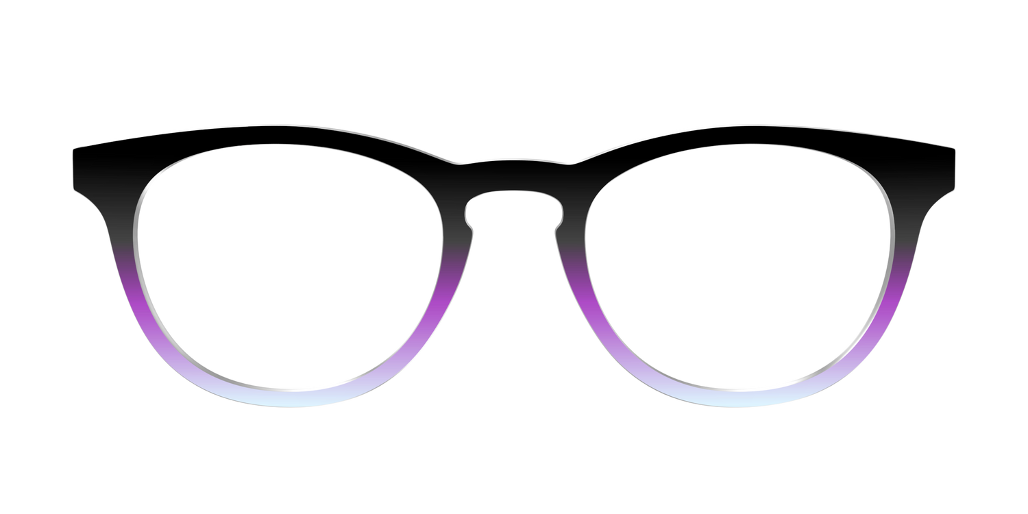The Black to Pale Periwinkle Gradient - Front Top Image - Pair Eyewear