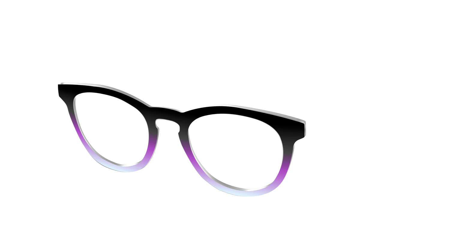 The Black to Pale Periwinkle Gradient - Angle Top Image - Pair Eyewear