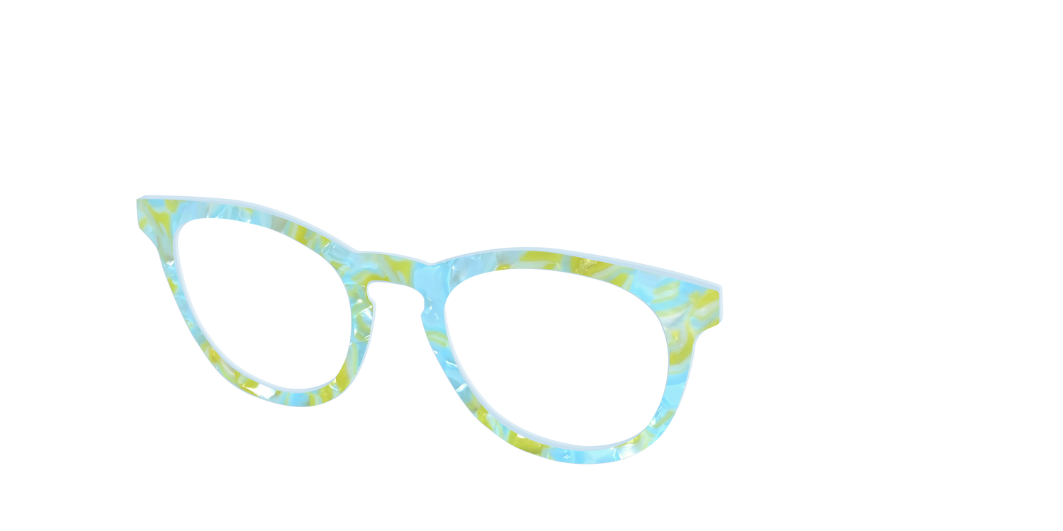 The Blue Lemonade Pearl Marble - Angle Top Image - Pair Eyewear