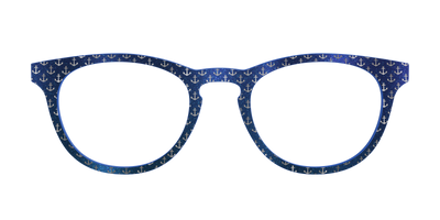 The Blue Shimmer with Silver Foil Anchors - Front Top Thumbnail - Pair Eyewear