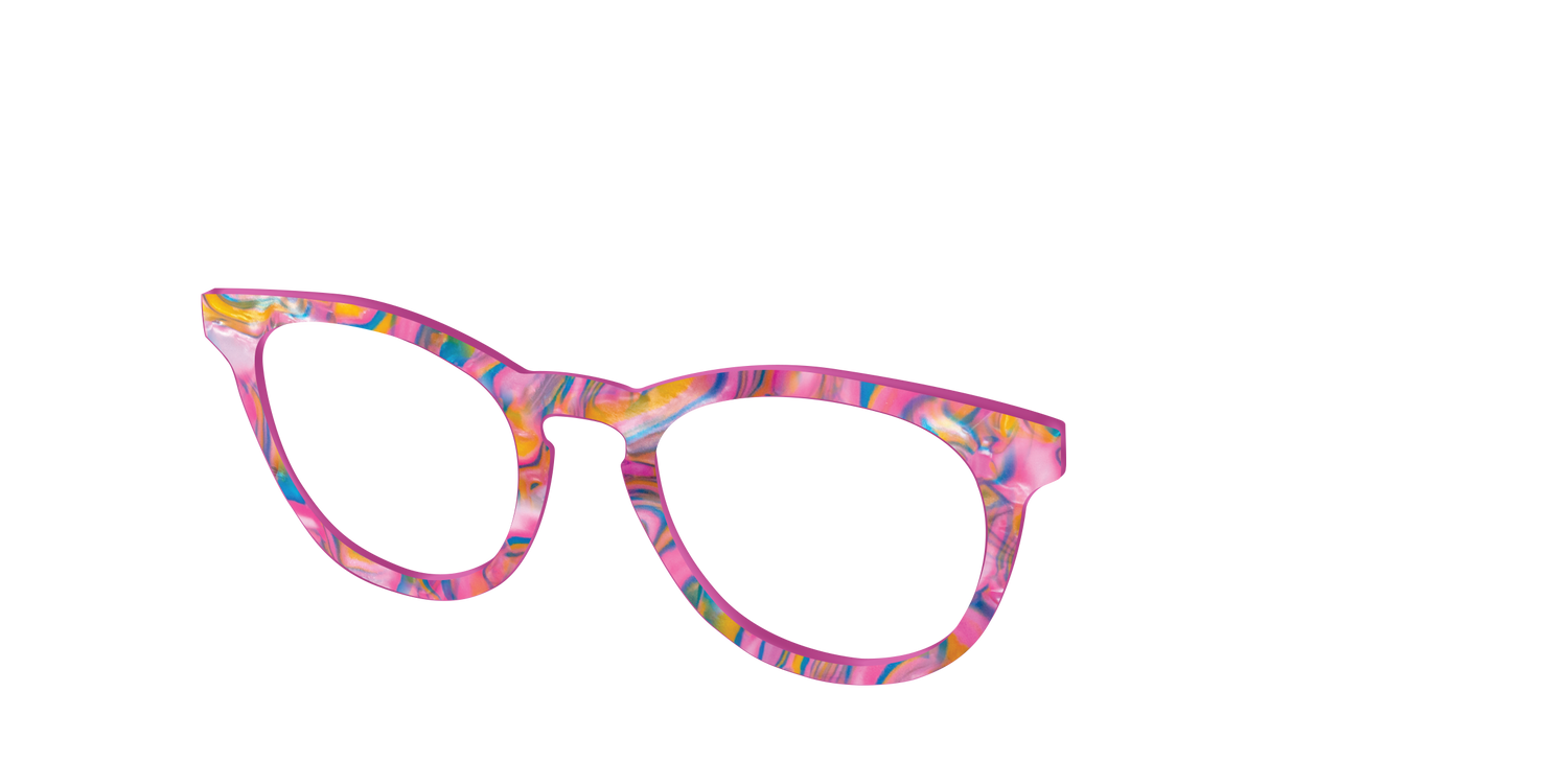 The Bubble Gum Pearl Marble - Angle Top Image - Pair Eyewear