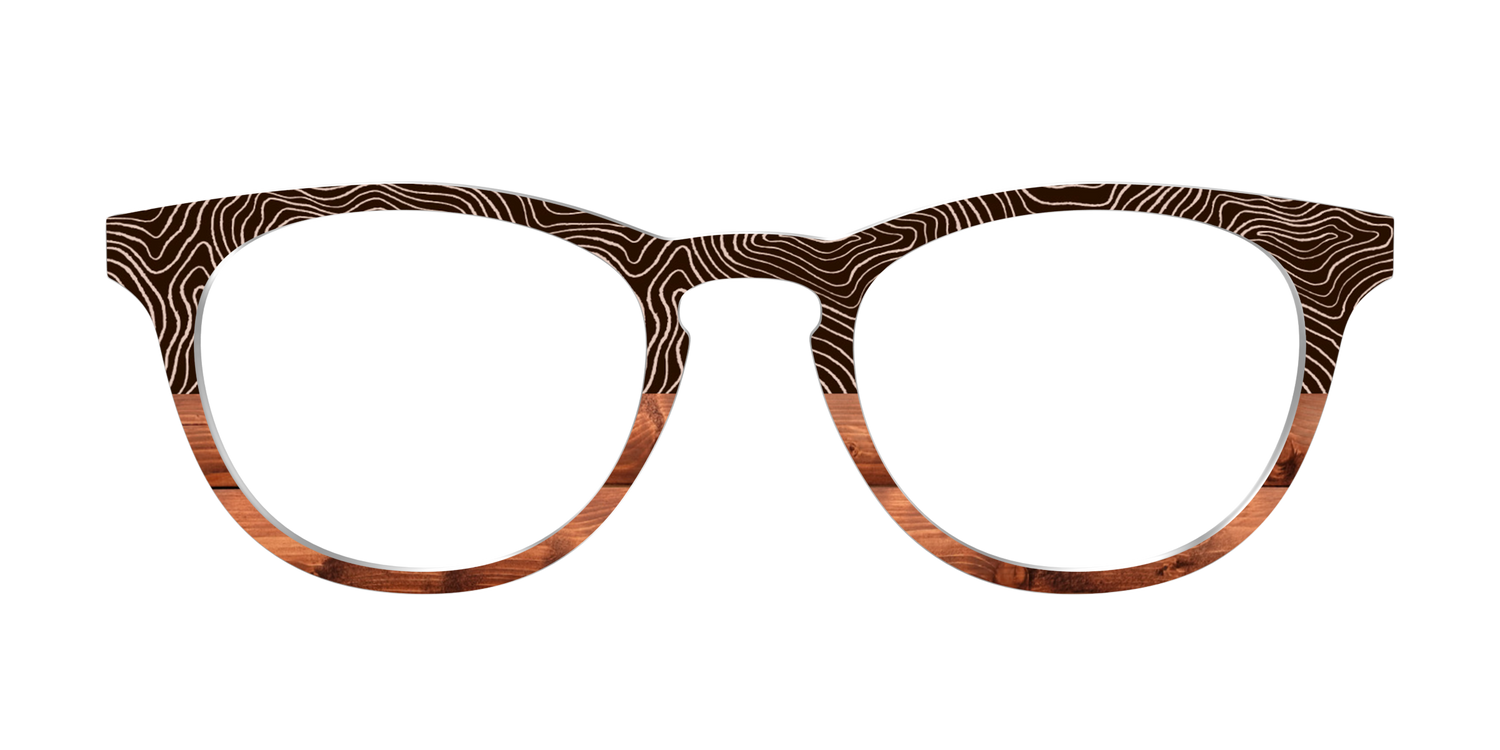 The Cabin Woodgrain Split - Front Top Image - Pair Eyewear