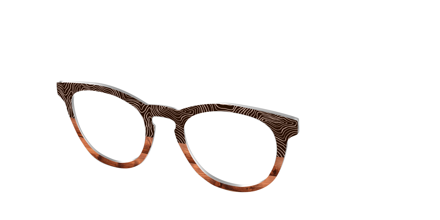 The Cabin Woodgrain Split - Angle Top Image - Pair Eyewear