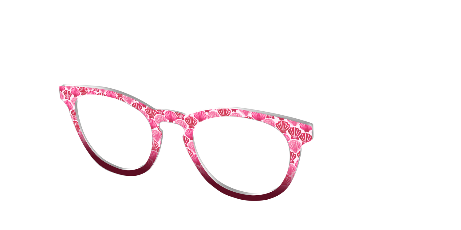 The Cerise Shell Scallop - Angle Top Image - Pair Eyewear
