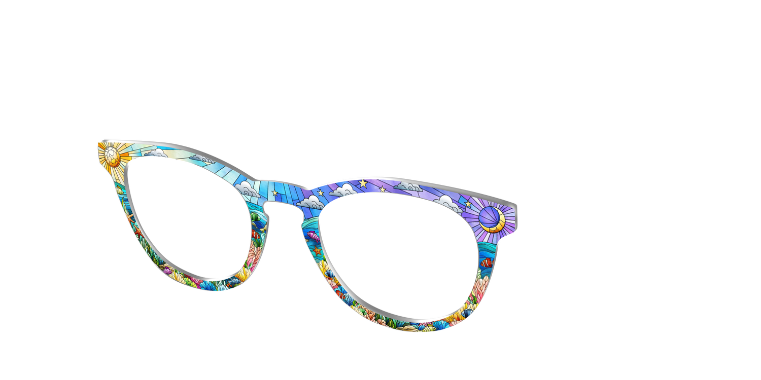 The Coral Reef Stained Glass - Angle Top Image - Pair Eyewear