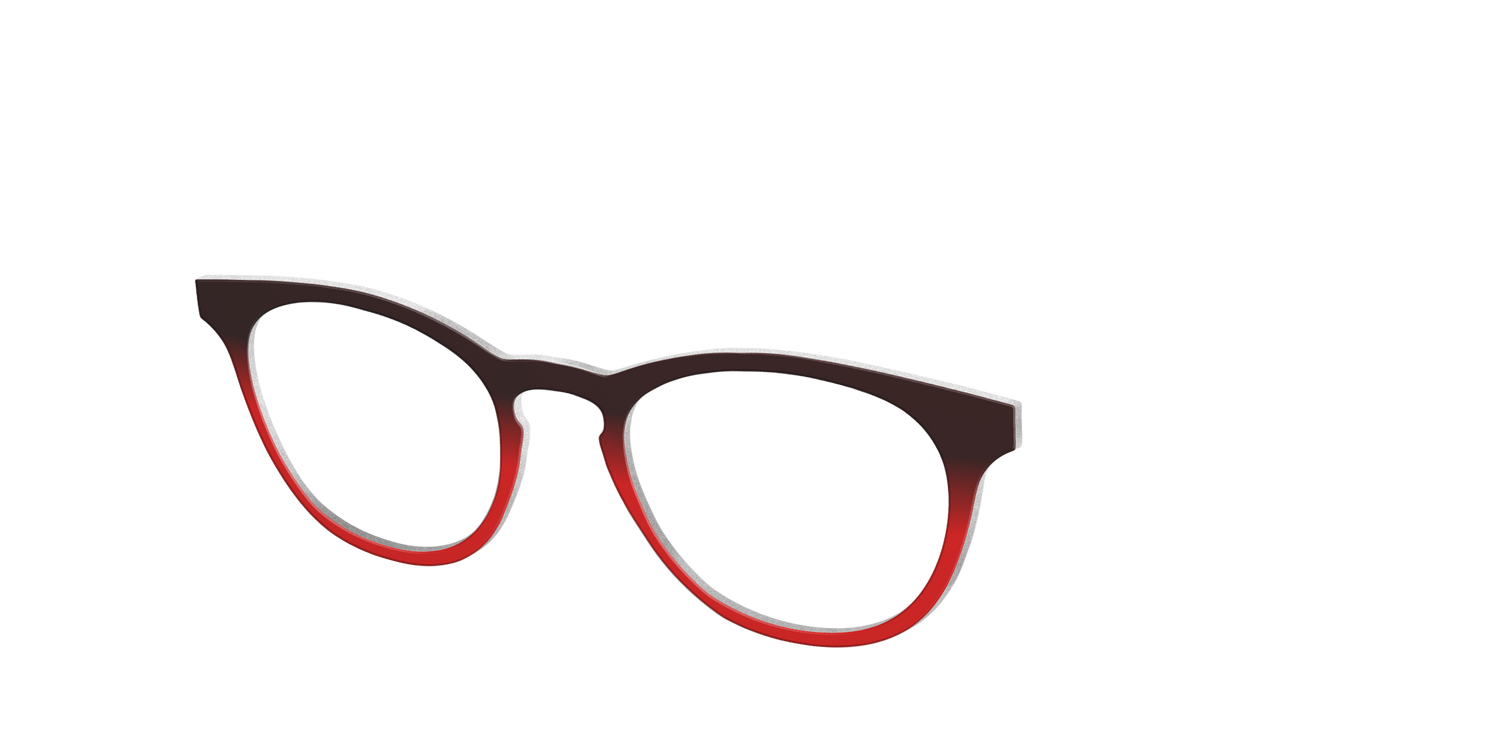 The Currant to Scarlet Red Gradient - Angle Top Image - Pair Eyewear