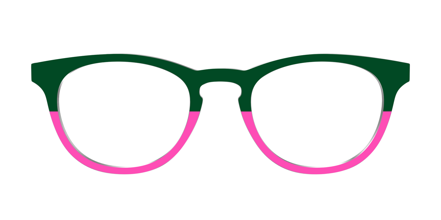 The Emerald and Flamingo Split - Front Top Image - Pair Eyewear