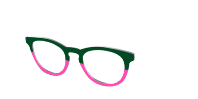 The Emerald and Flamingo Split - Angle Top Thumbnail - Pair Eyewear