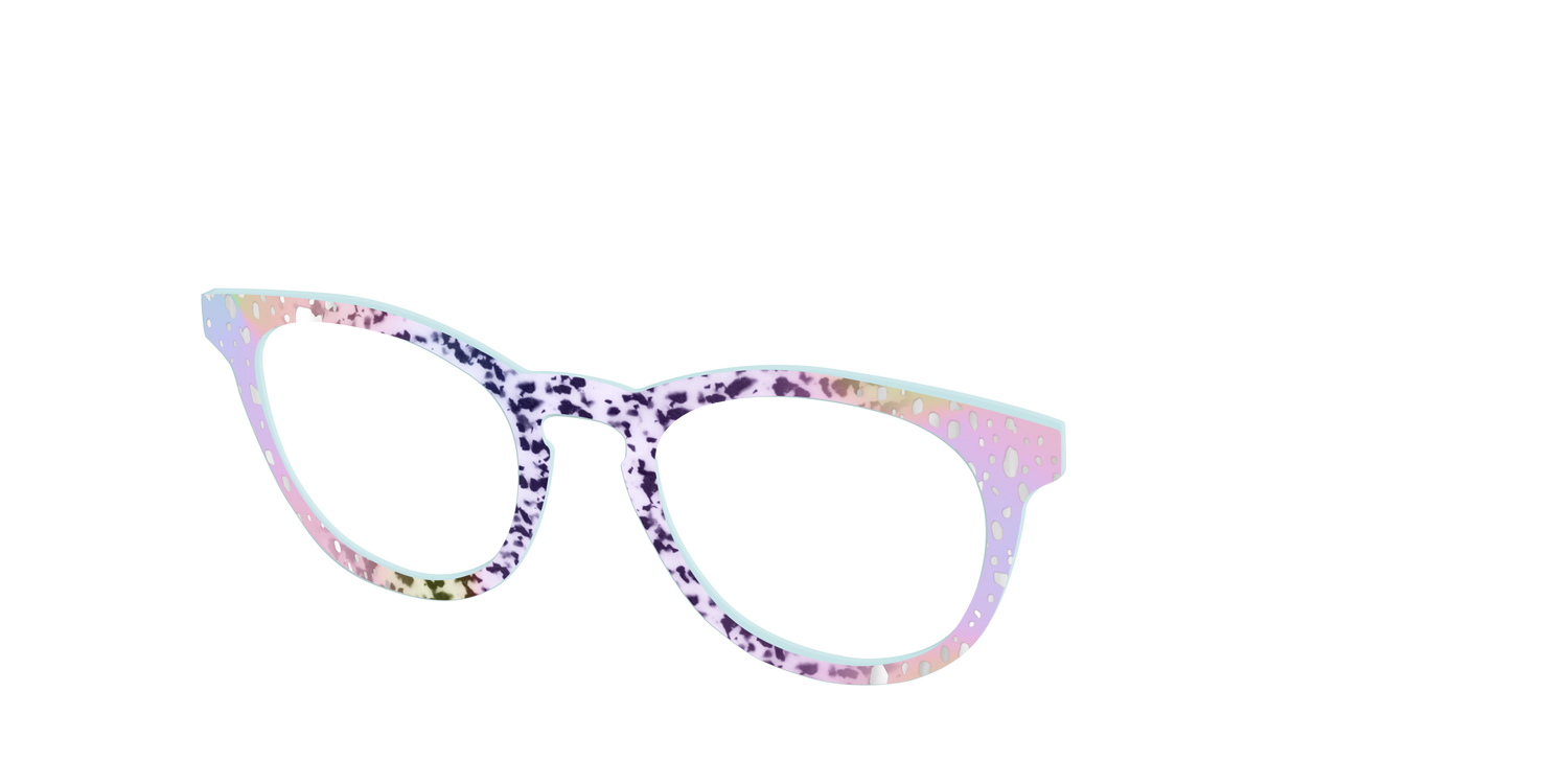 The Fairy Spots with Silver Foil - Angle Top Image - Pair Eyewear